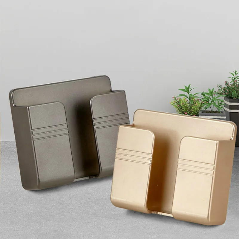 

2PCS Wall Mounted Organizer Storage Box Remote Control Mounted Mobile Phone Plug Wall Holder Charging Multifunction Holder Stand