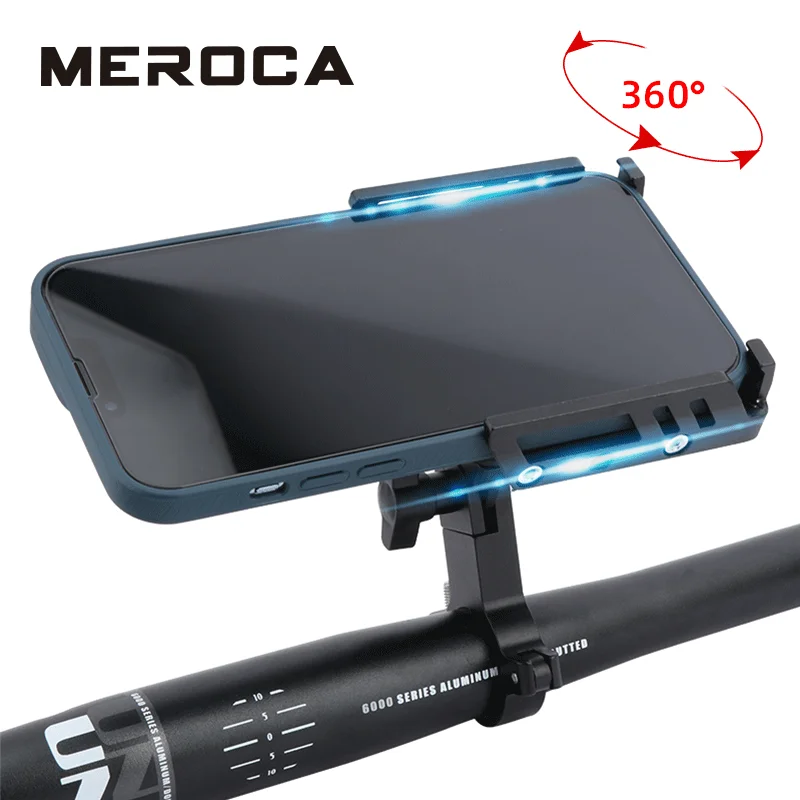 MEROCA Motorcycle Mobile Phone Holder 360°Rotatable For 3.5-7.2 inch smart Phones Adjustable For MTB bicycle Phone Holder