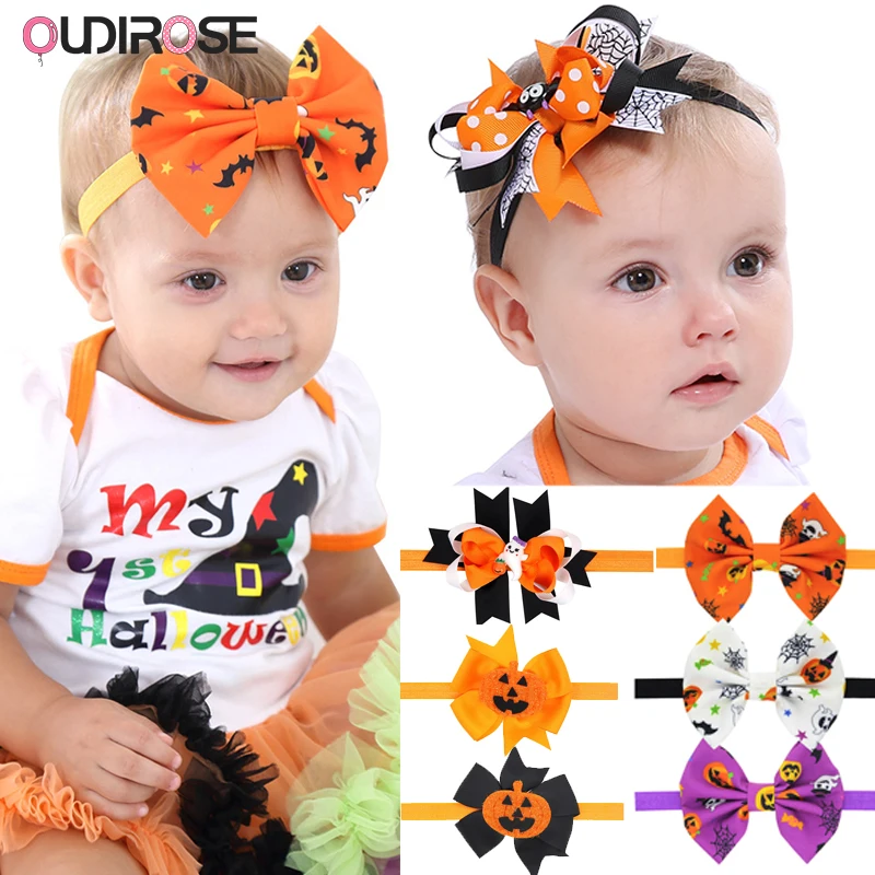 Дети лук-обруч с бантиком декор для Хэллоуина вечеринки героями мультфильмов