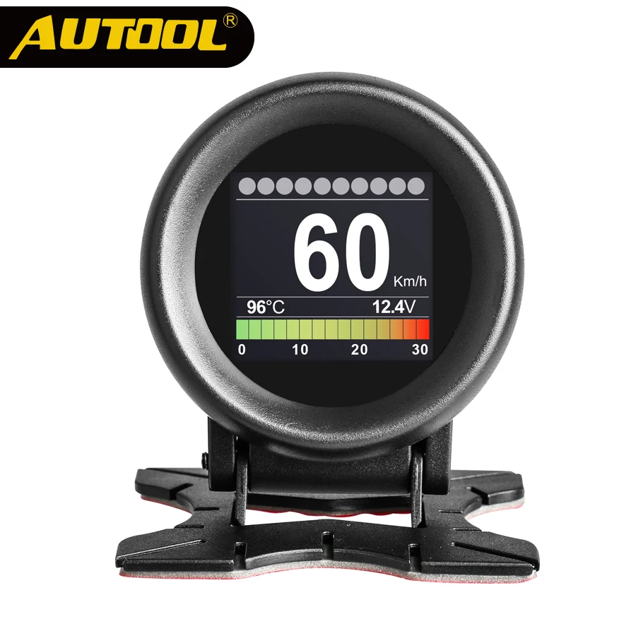AUTOOL X60 автомобильный OBD диагностический измеритель OBD 2 цифровой дисплей Температура Напряжение скорость сигнализации вода автомобильный DIY автомобили скорость метр