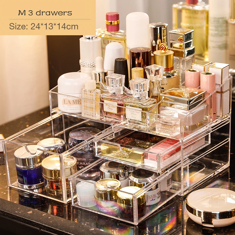 

Nordic Clear Cosmetic Storage Box Acrylic Home Make Up Organizer Bathroom Makeup Store Rack Lipstick Holder Many Styles New Hot