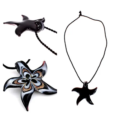 

2022 New Arrival Black Starfish Quicksand Pendant Necklace Women And Men Jewelry Accessories Exquisite Valentine's Day Gift