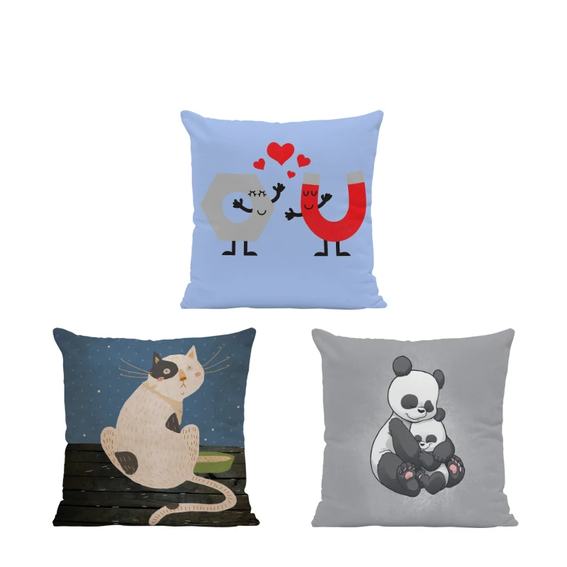 Hippie Animal Cushion Cover Pigeon Cat Sailor Moon Rabbit Giraffe Pipe Magnet Sofa Decoration Velvet Rest Pillow | Дом и сад