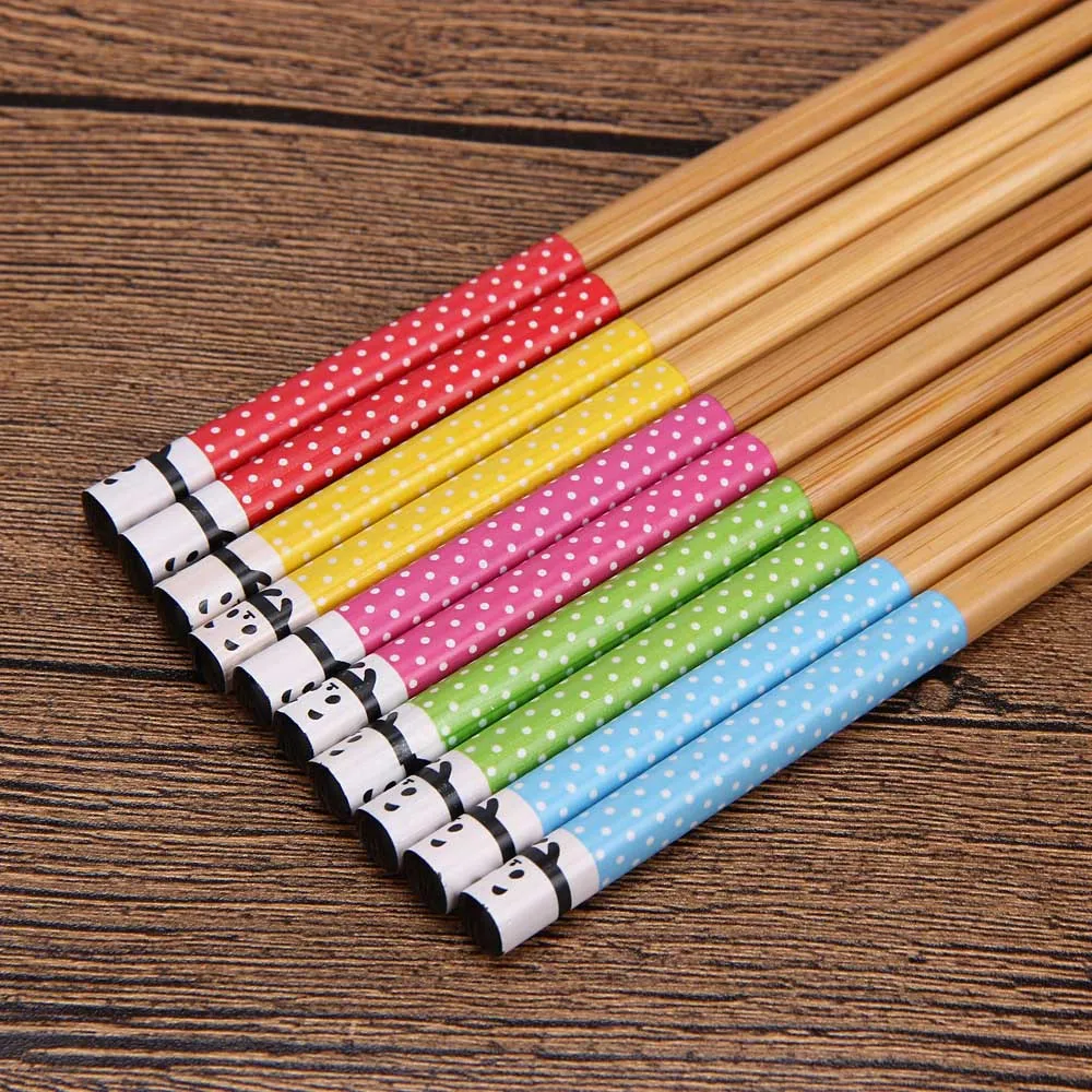 5 пар в наборе многоразовые палочки для суши ручной работы с бамбуковой пандой из