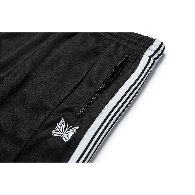 

Embroidery Butterfly AWGE Sweatpants Men Women Fashion Streetwear Needles Sweatpants Joggers Zipper Trousers