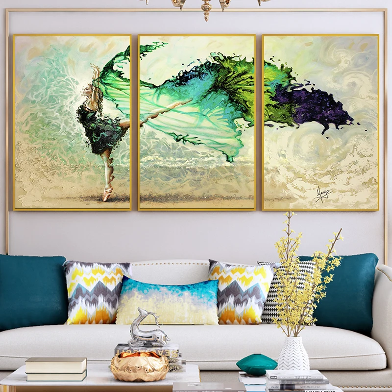 Холст печать картина стены Искусство нордический плакат акварель зеленый