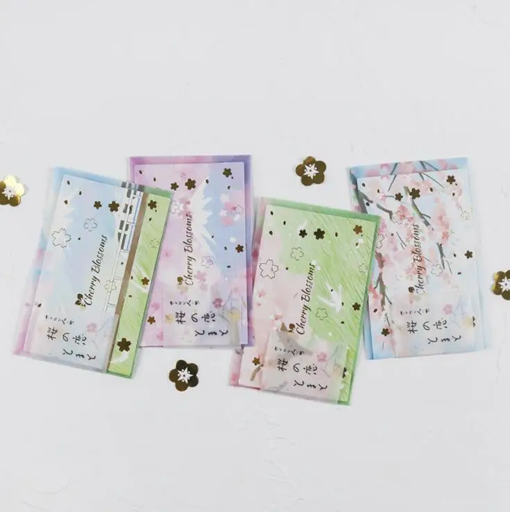 4PCS one set 4 шт/лот сарри Скай сасульфуровая кислота бумага поздравительный подарок карта конверт выпускная открытка на день рождения День благодарения лучшая открытка с пожеланиями - Цвет: 4PCS one set