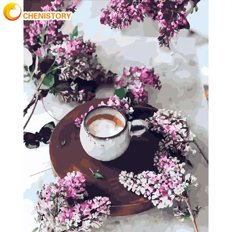 

CHENISTORY Picture By Numbers Flowers Coffee Landscape Acrylic Drawing Canvas Wall Art Oil Painting Diy Home Decor Gift