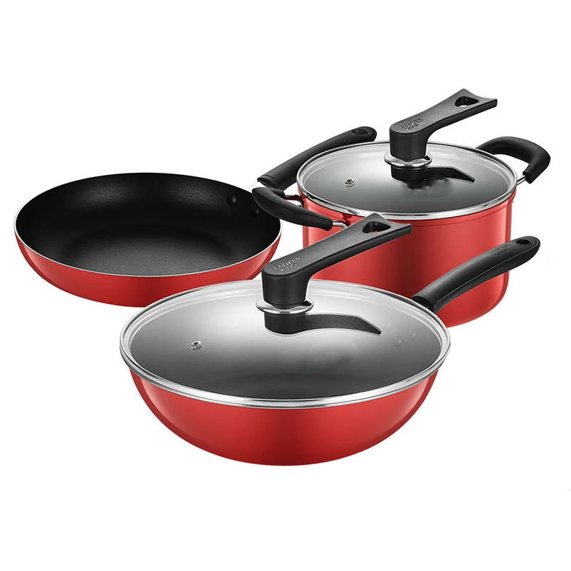 

Набор сковородок из трех предметов с антипригарным покрытием, поддон для сковороды, суповая кастрюля, бытовая техника для приготовления ед...