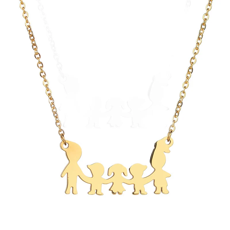 Модное ожерелье с подвеской для девочек мальчиков пап мам из нержавеющей стали