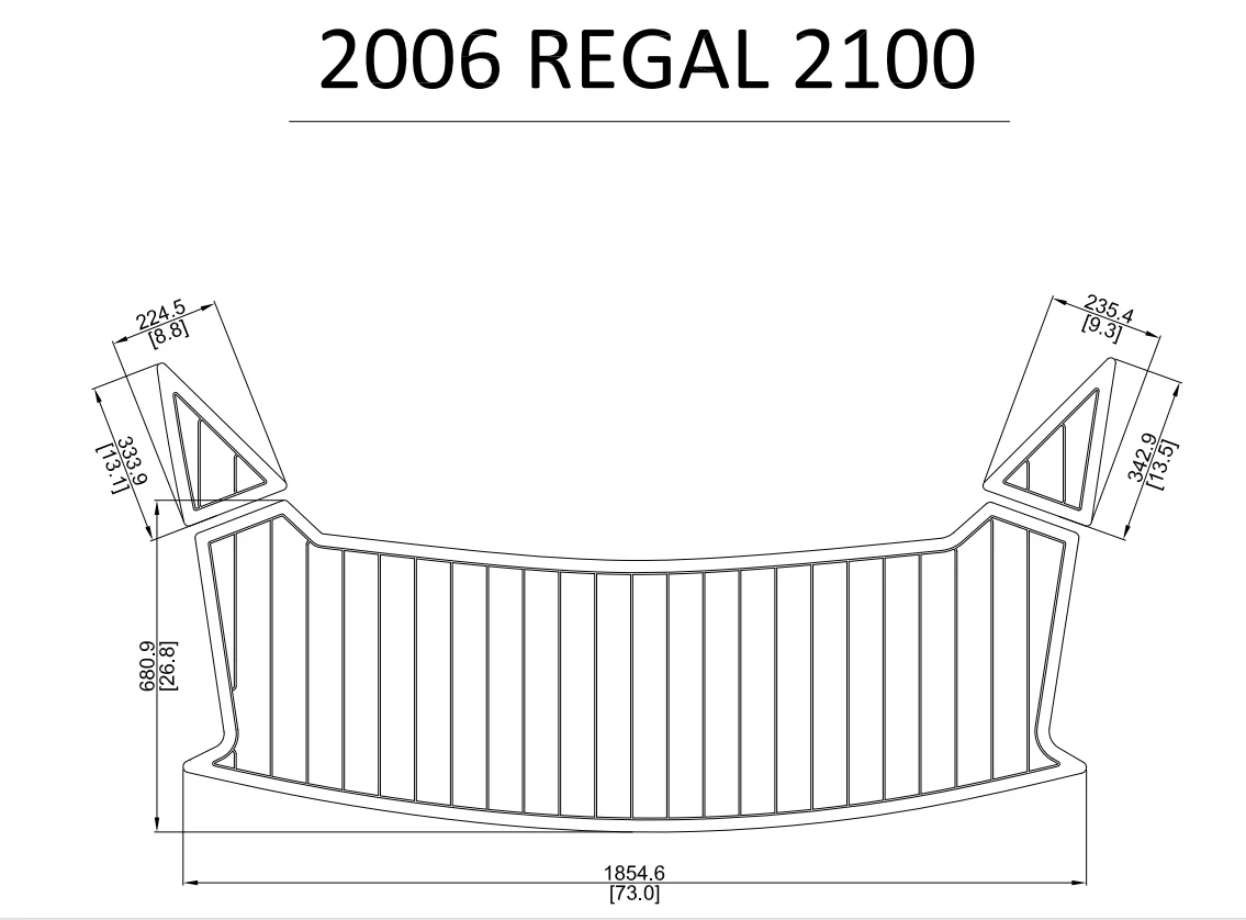 

2016 Regal 2100 Swim Step Boat EVA Teak Decking 1/4" 6mm