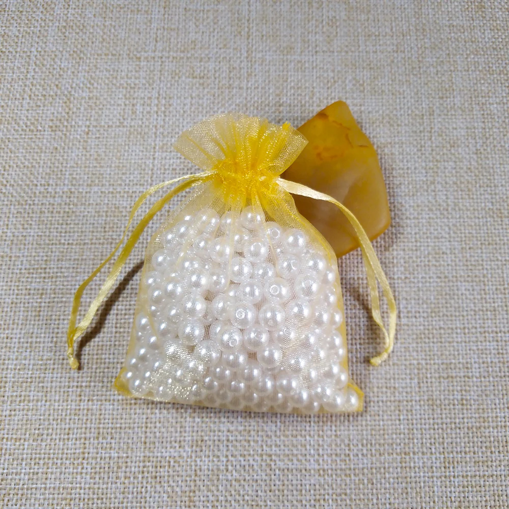 50 шт./лот, сумки из органзы 5x7 7x9 9x12 см, Подарочная сумка для свадебной вечеринки, сумки для подарков на Рождество, день рождения, сумки для упаковки ювелирных изделий - Цвет: Gold