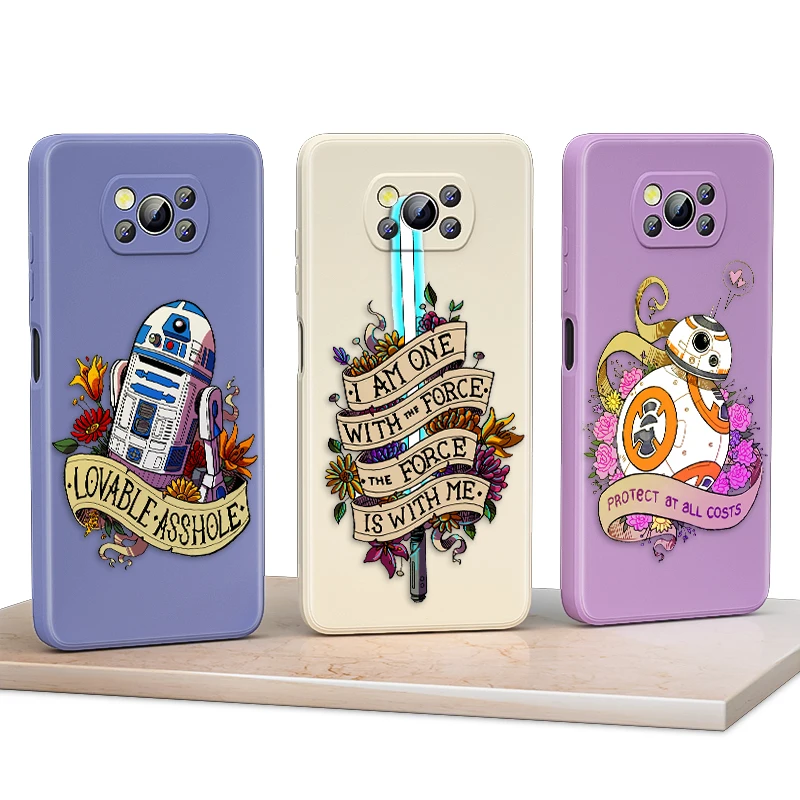 

tar Wars Laser Sword For Xiaomi POCO F3 11T Mix4 10S X2 10 M2 M3 Lite F3 Pro 5G Liquid Silicone Soft Cover Phone Case