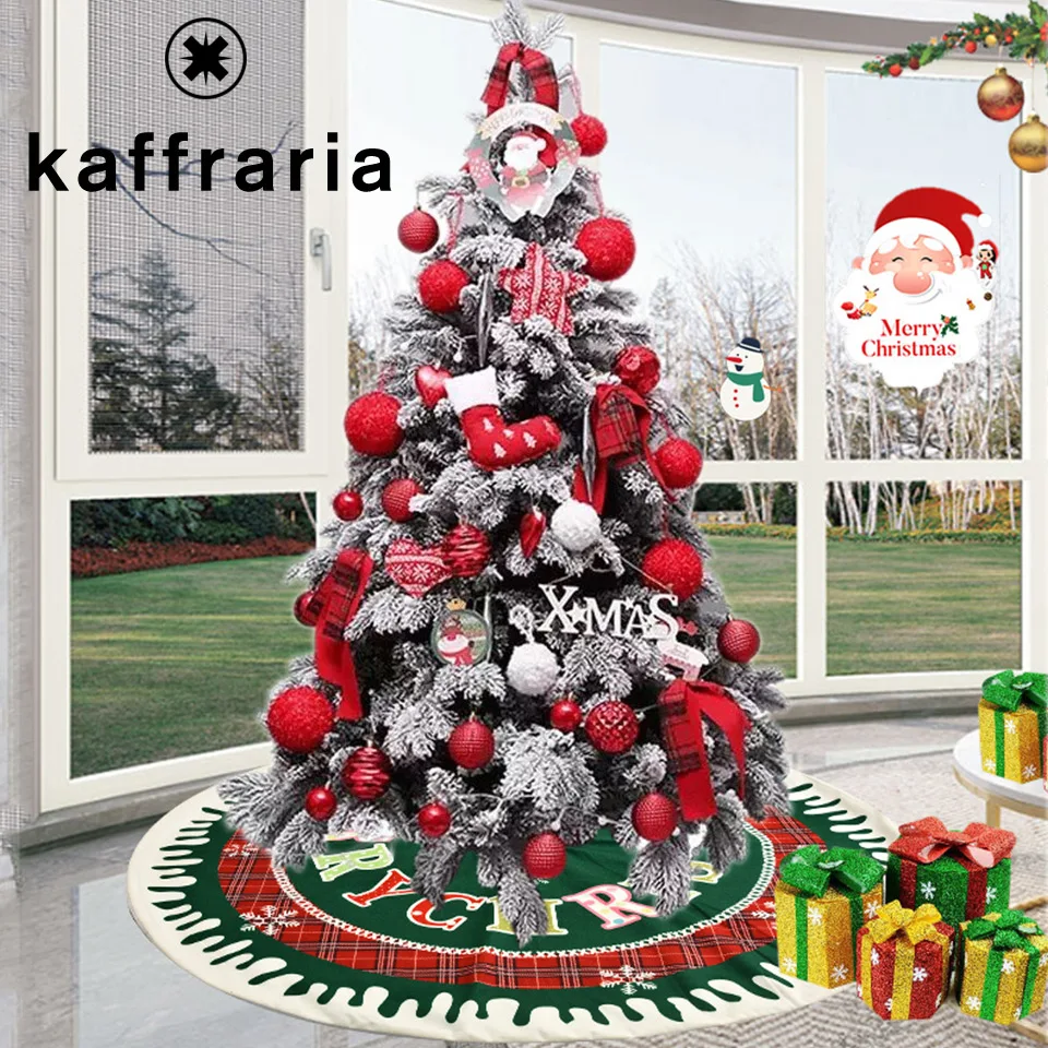Юбка на рождественскую елку Kaffraria 90 см 122 зеленый плюшевый меховой ковер напольный коврик с украшениями