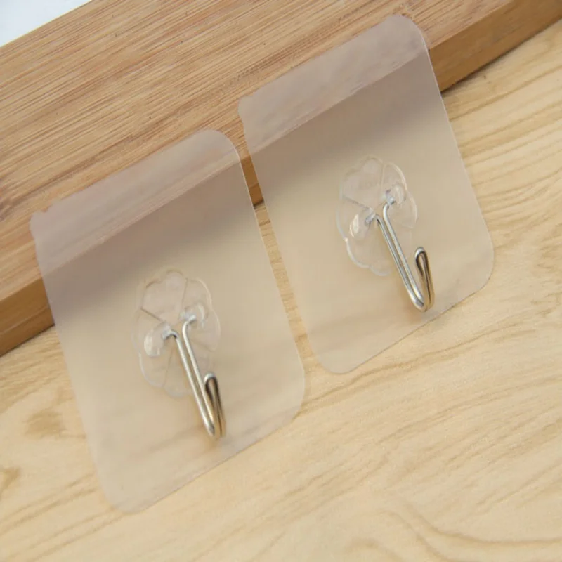 

Wall Hooks Clear Resusable Seamless No Scratch Waterproof Multi-Purpose Hooks New 6Pcs