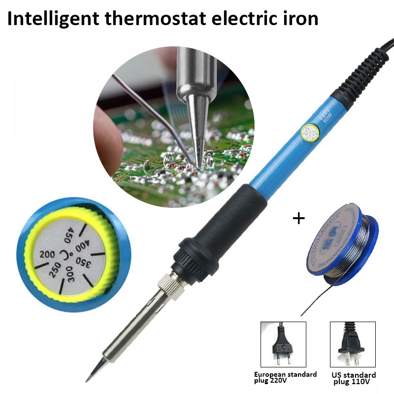 60 Вт 110 В 220 Электрический паяльник Регулируемая температура сварочная