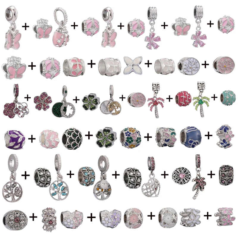 

2 шт./лот серия насекомых модный браслет с подвесками «сделай сам» цветущие цветы Очаровательные Подвески для женщин розовый День Святого В...