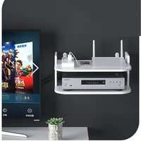 wall mounting pvc wireless wifi router boxes tv set top box dvd player stand telephone holder rack shelf bracket organizer