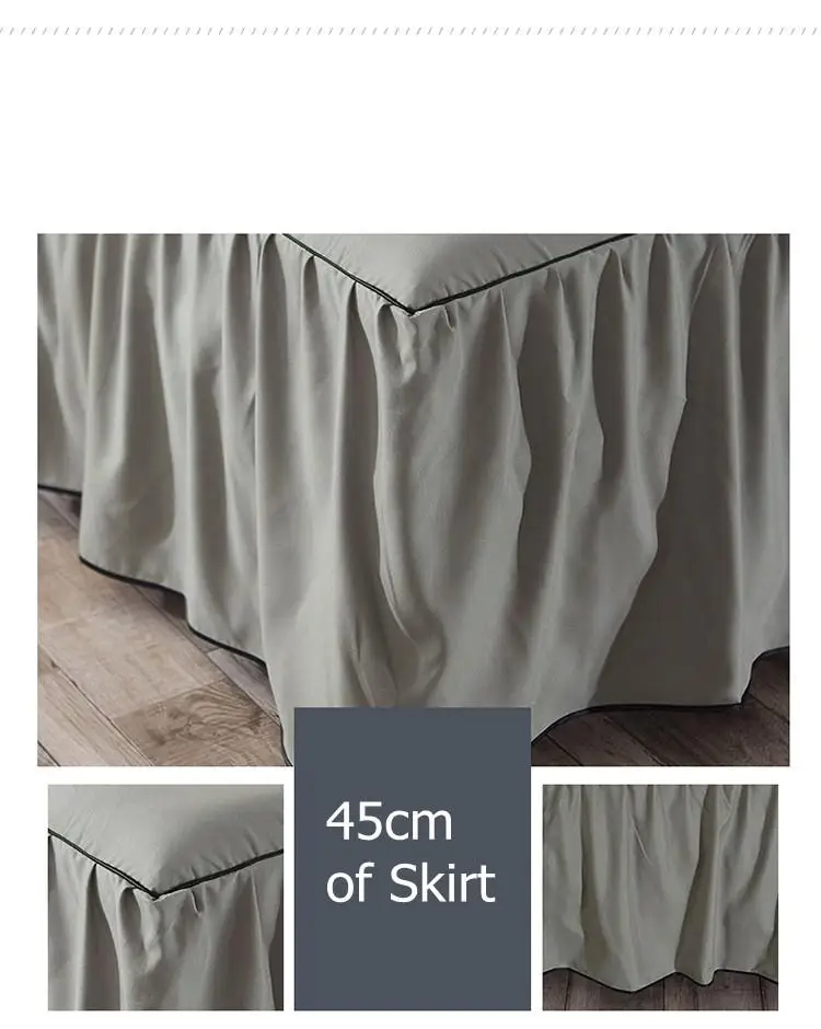 Однотонные простыни ST02 10 постельных принадлежностей с юбкой наматрасником | Дом