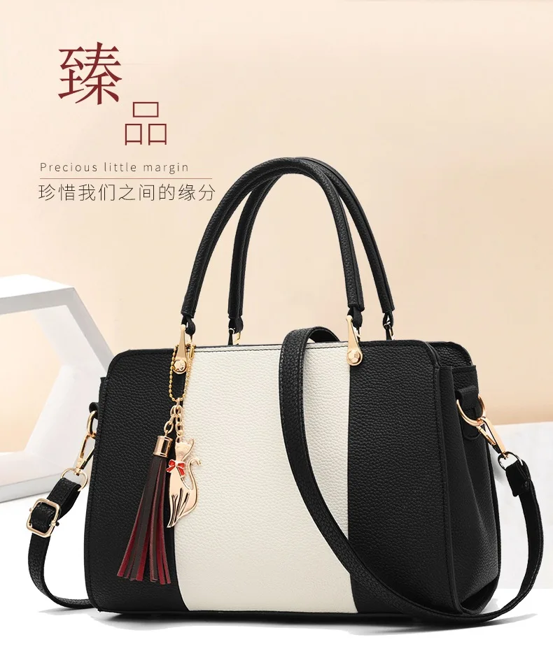 

Ladies Tassel Patchwork Totes Casual Fashion Flap Shopping Party Work Purse Women Crossbody Shoulder Handbag Luxury Handbags