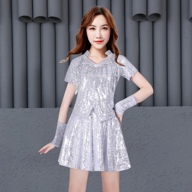

Sequin Costume Stage Jazz Dance Ds Performance Dance Costume Suit Female Adult Modern Jazz Dance Costume DJ Rave Outfit 2020