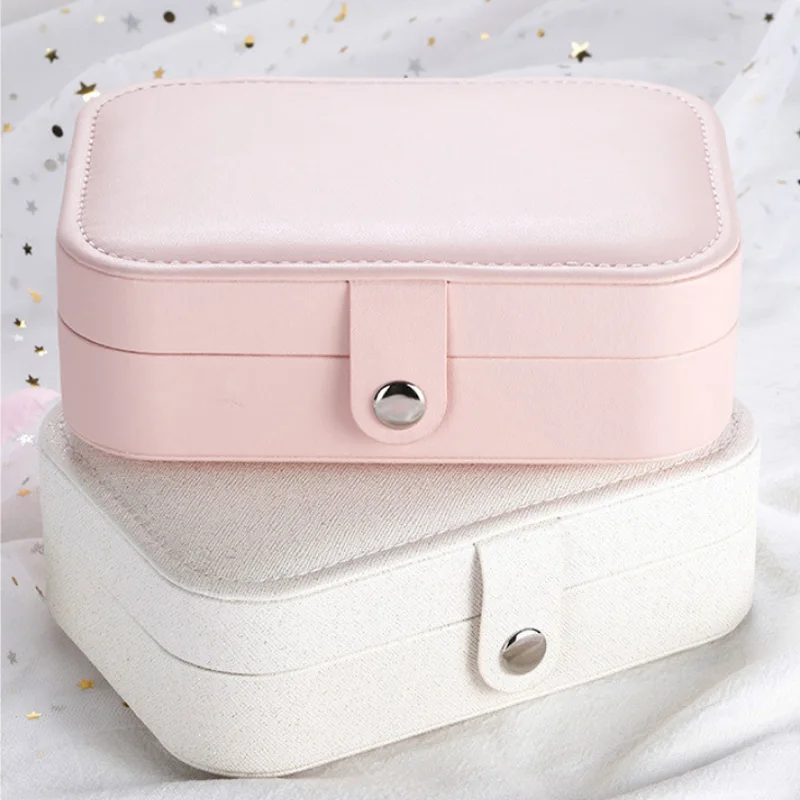 

New Design Jewelry Organizer Box Two-Layer Large Capacity Premium Smooth Leather Display Holder Storage Case Women Gift