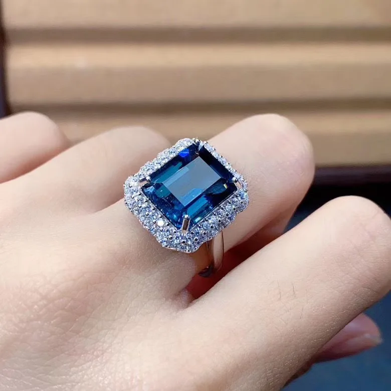 

Кольцо из натурального топаза, обручальное кольцо из серебра 925 пробы