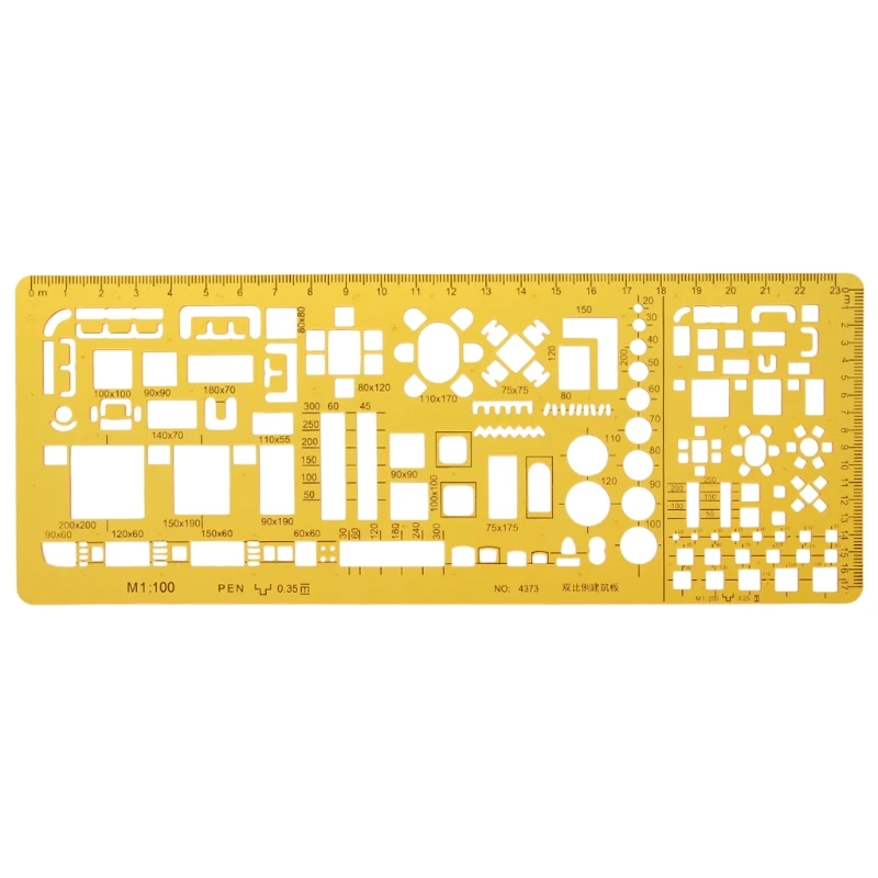 

Professional Architectural Template Ruler Drawings Stencil Measuring Tool Supply DXAC