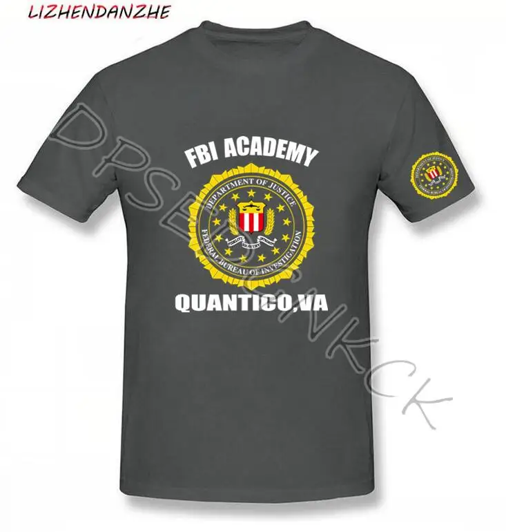 Мужская футболка с принтом ФБР Академия количеко ва полиция Соединенных Штатов