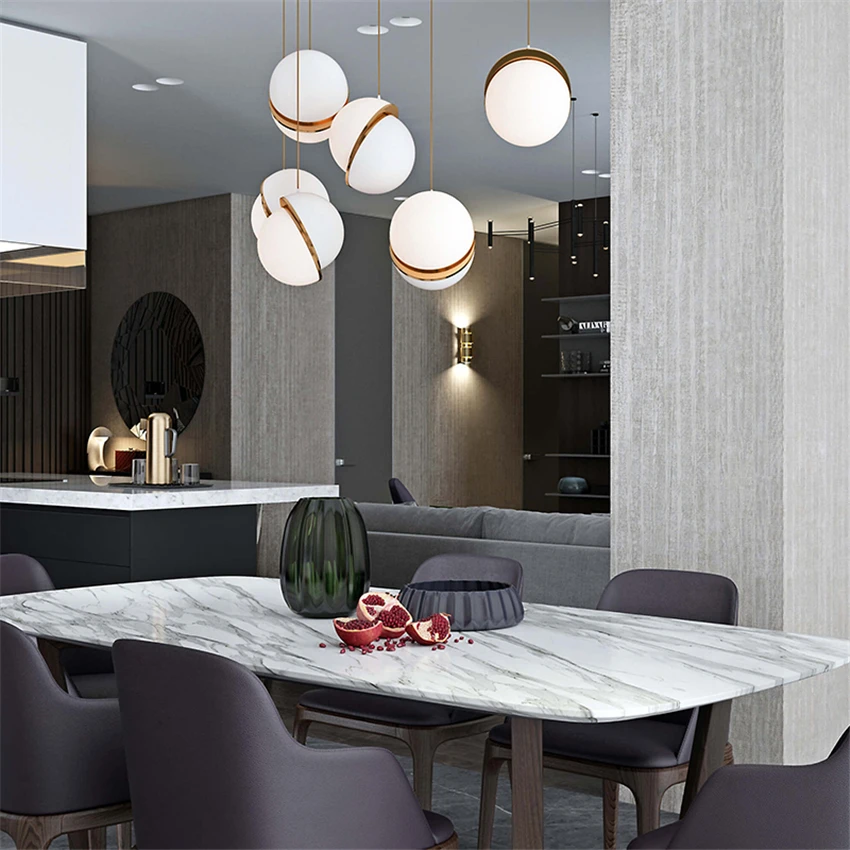 Акриловые подвесные светильники с шариками в скандинавском стиле лампы для