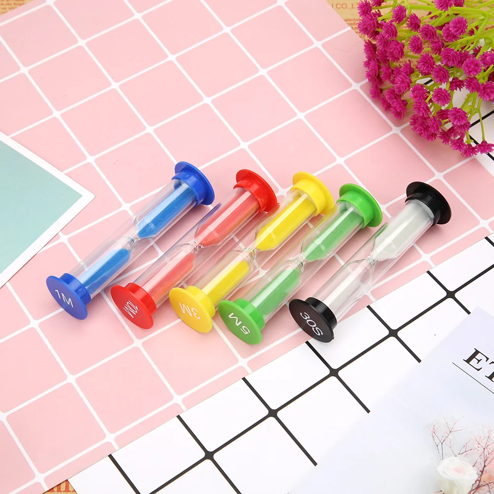 

6pcs/set Creative Plastic Hourglasses Sandglass Timer Children Time Toys Gift Home Decoration 0.5/1/2/3/5/10 minutes Hourglass