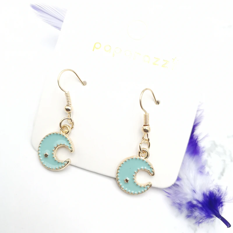 

2020 New Simple Asymmetrical Dripping Star Fashion Drop Earrings, Exquisite All-match Moon Star Style Ladies Earrings Jewelry