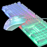 keyboard mouse set rainbow backlit luminous desktop computer game mechanical hand feel for pc ps4 ps3 xbox one
