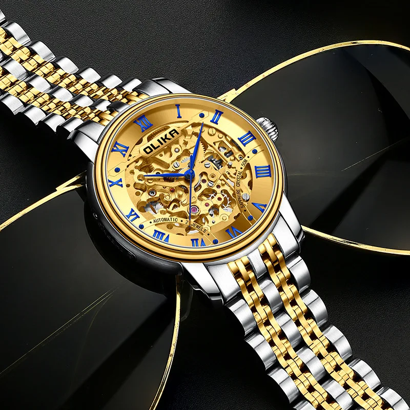 Часы наручные мужские в стальной полосе однотонные водонепроницаемые