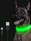 Светодиодный светящийся собачий ошейник, регулируемый ошейник с защитой от потери, светящееся мигающее ожерелье, USB-перезаряжаемое фотоизделие