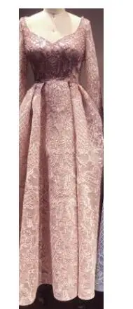 Rose gold Lakshmigown Дубай модные вечерние кружевные платья Стразы бисером Роскошные Abendkleider элегантные женские Длинные Пышные вечерние платья - Цвет: Rose gold