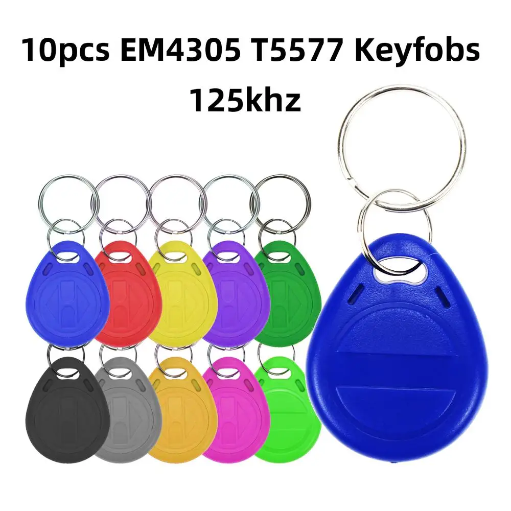 10pcs 125khz Keys RFID Копир Писатель ридеры Дубликатор 125 кГц 13,56 МГц USB программатор NFC смарт 10 Частота брелок карты считыватель UID декодер - Цвет: 10pcs 125khz Keys