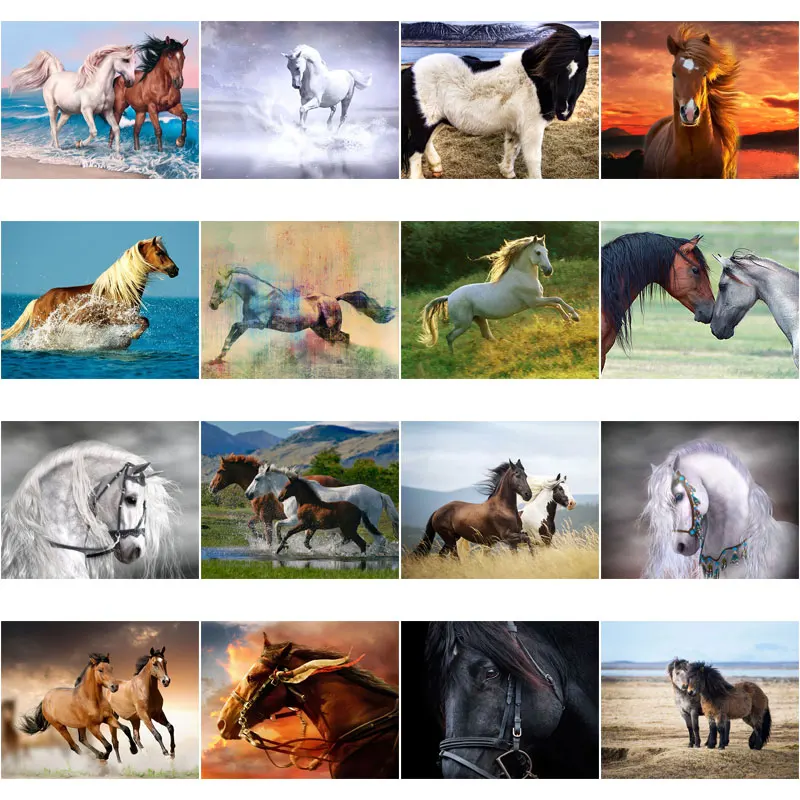 

Diamond Painting Running Horse Mosaic Art Diamond Embroidery Animal Diy Pictures of Rhinestones Cross Stitch Wall Decor Gift