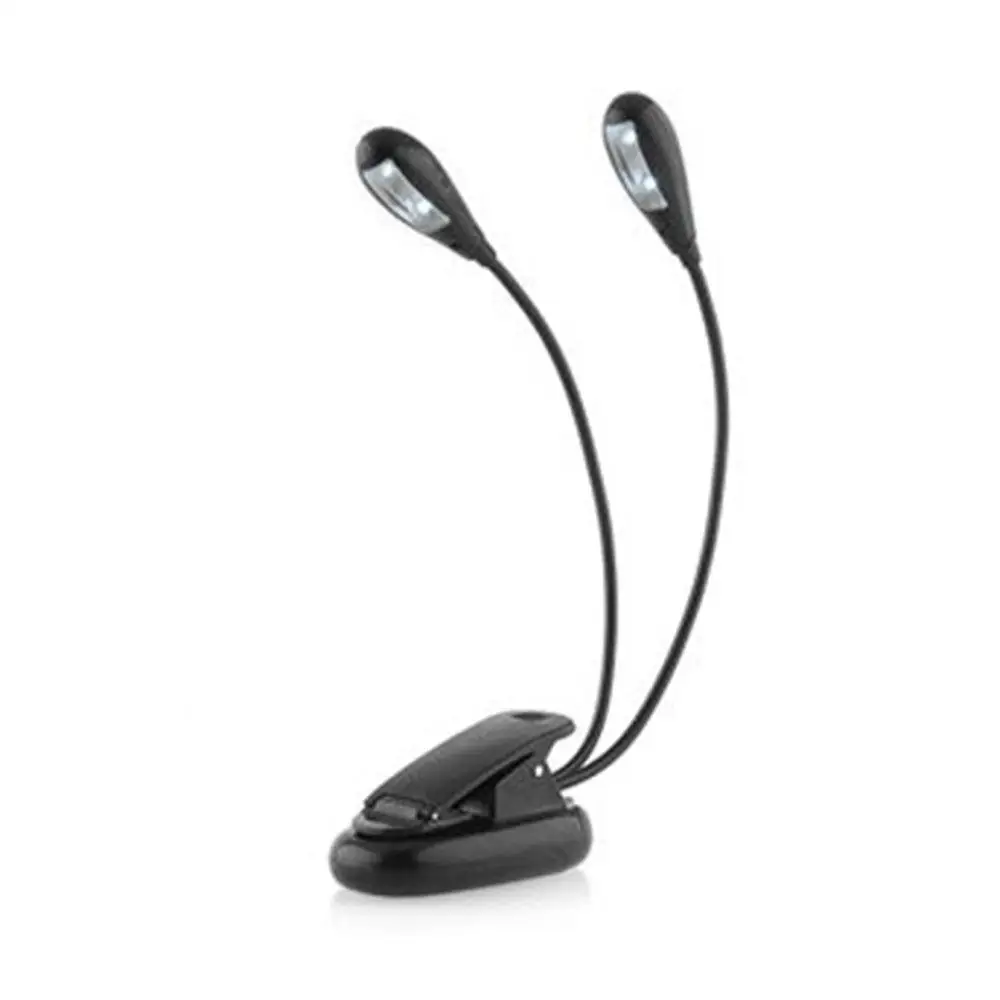 

Clip On 4 LED Double Lamp Flex Bright Battery Operated For Reading Work Study