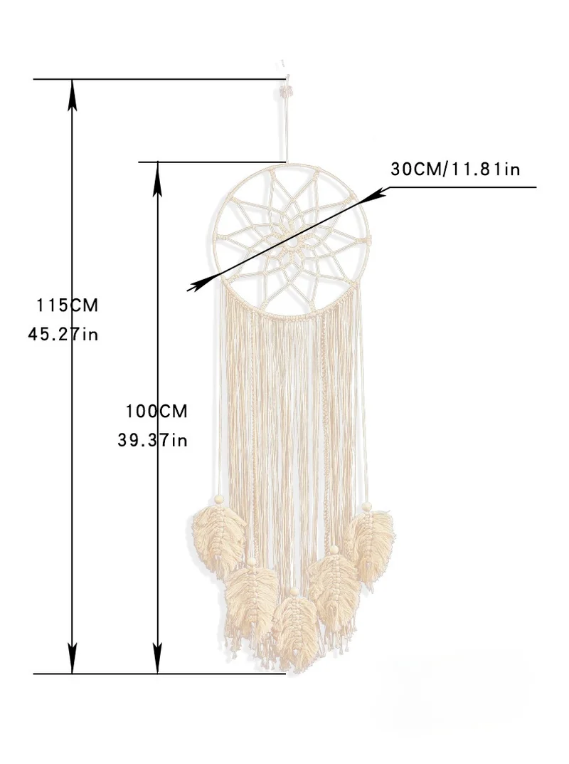 

Large Woven Pendant Macrame Bohemian Handmade Woven Pure Cotton Tapestry Crafts Room Decoration Gorgeous Tapestry for Home Decor