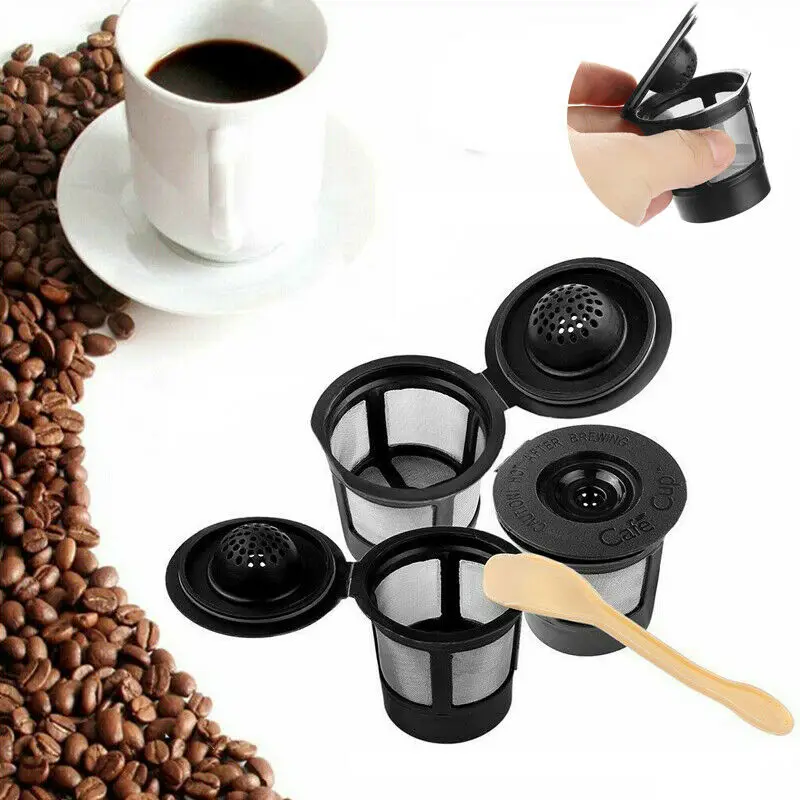 Новые 3Pcs фильтр для кофе многоразовые Замена таблетированного капсулы держатель