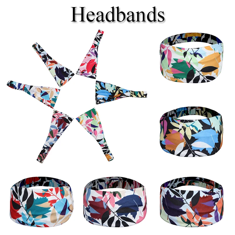 

Женский головной убор стрейч Горячая продажа аксессуары для волос в виде тюрбана Йога Run повязки резинки для волос, резинки хит Цвет листья ...