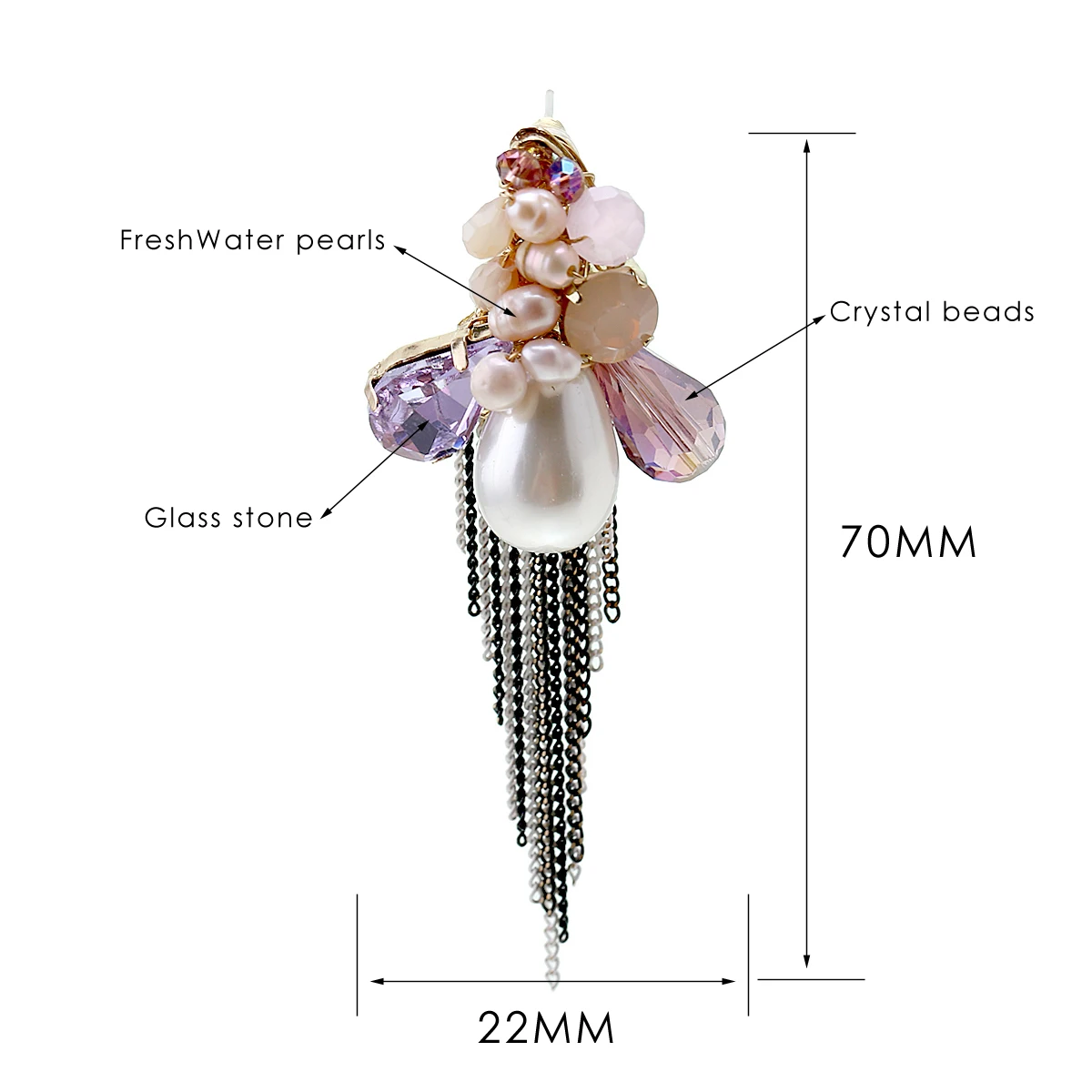 Серьги подвески HAHATOTO женские висячие ювелирные украшения с пресноводными