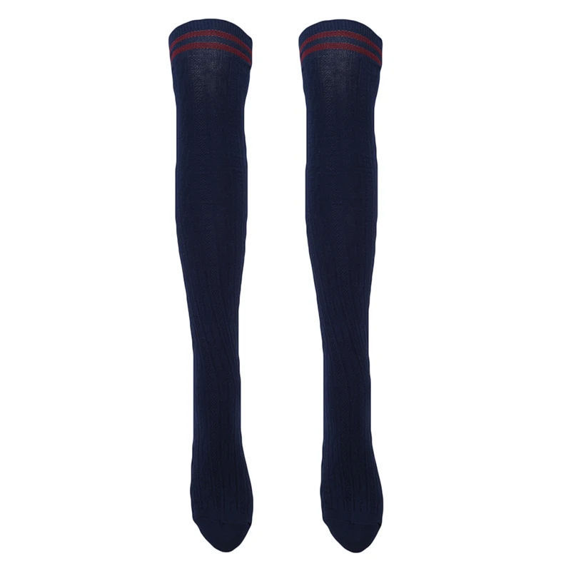 

2021 Japan Cute Style Stocking Women Medias Long Over Knee High Socks Warm For Girls Cotton Overknee Striped Stockings