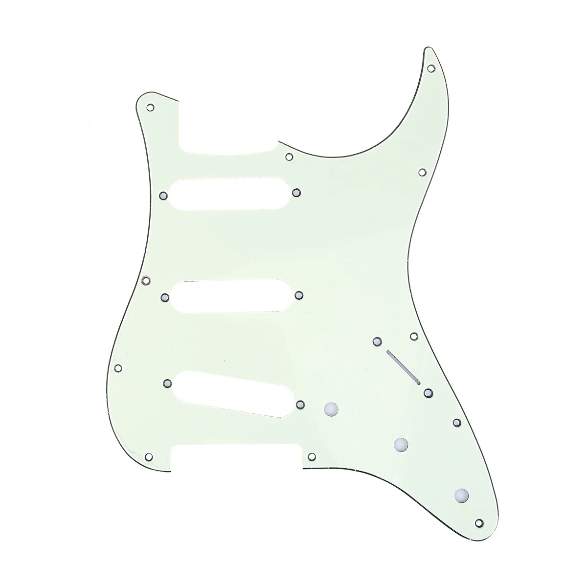 

Musiclily Pro 11-Hole 72 or 64 Strat SSS Guitar Pickguard for MIJ JPN Japan Stratocaster, 3Ply Mint Green