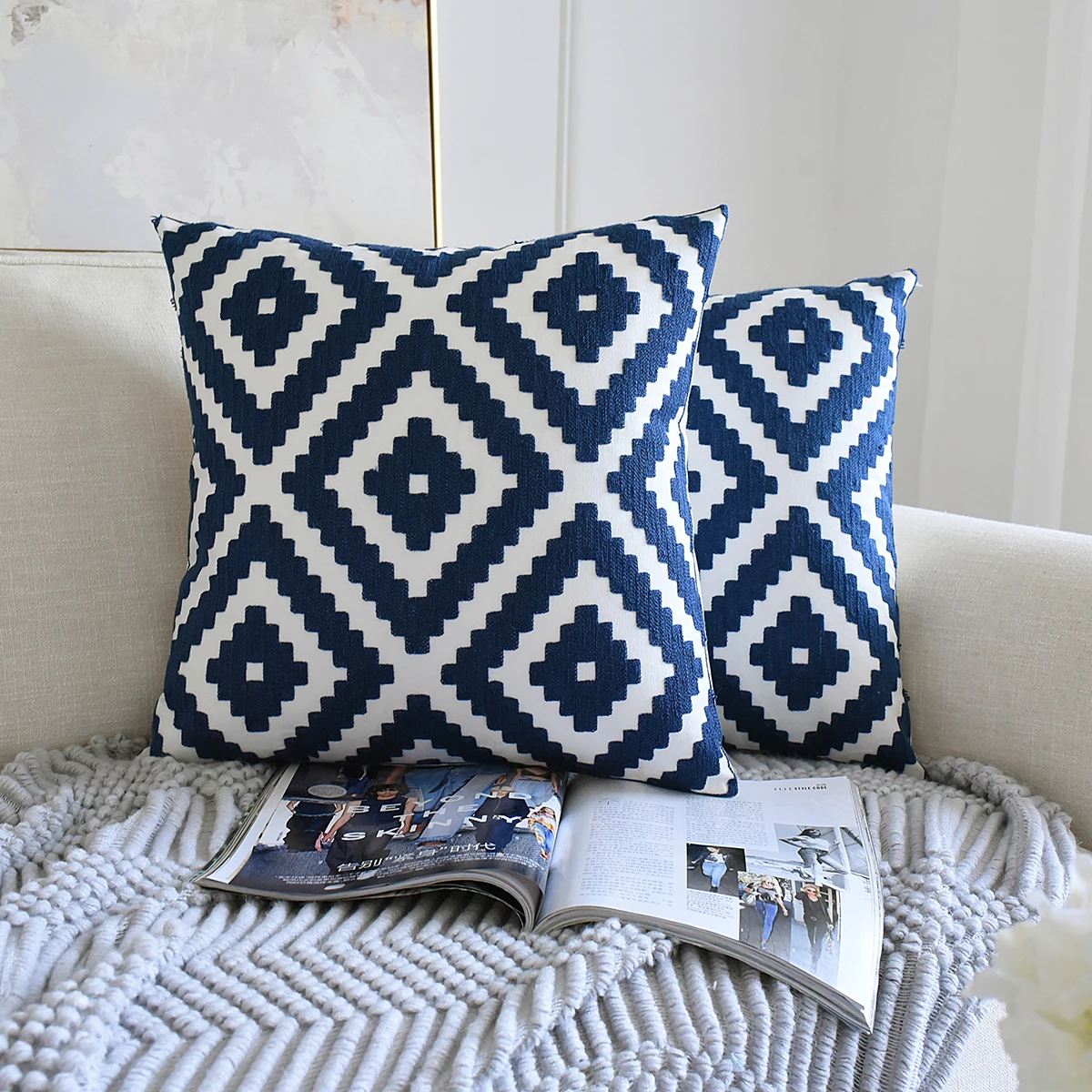 1/2/4 шт. винтажный вышитый квадратный чехол для подушки диванной наволочка