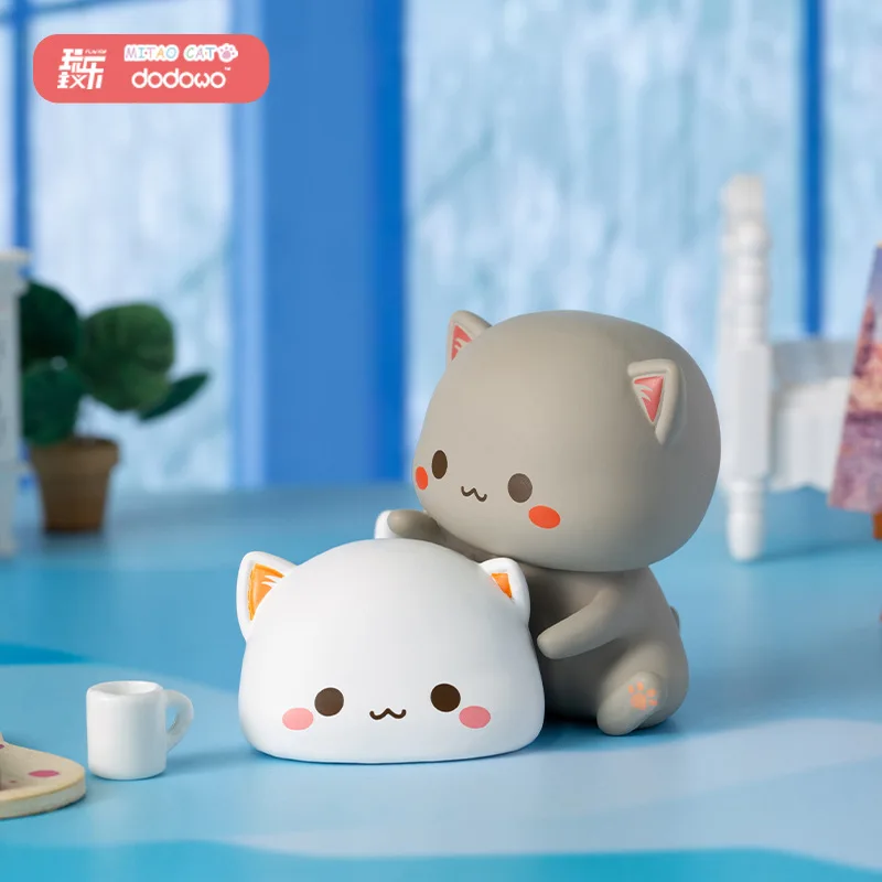 8pcs set mitao cat second generation blind box cute cat cartoon doll hand office ornaments childrenal birthday gift toys free global shipping
