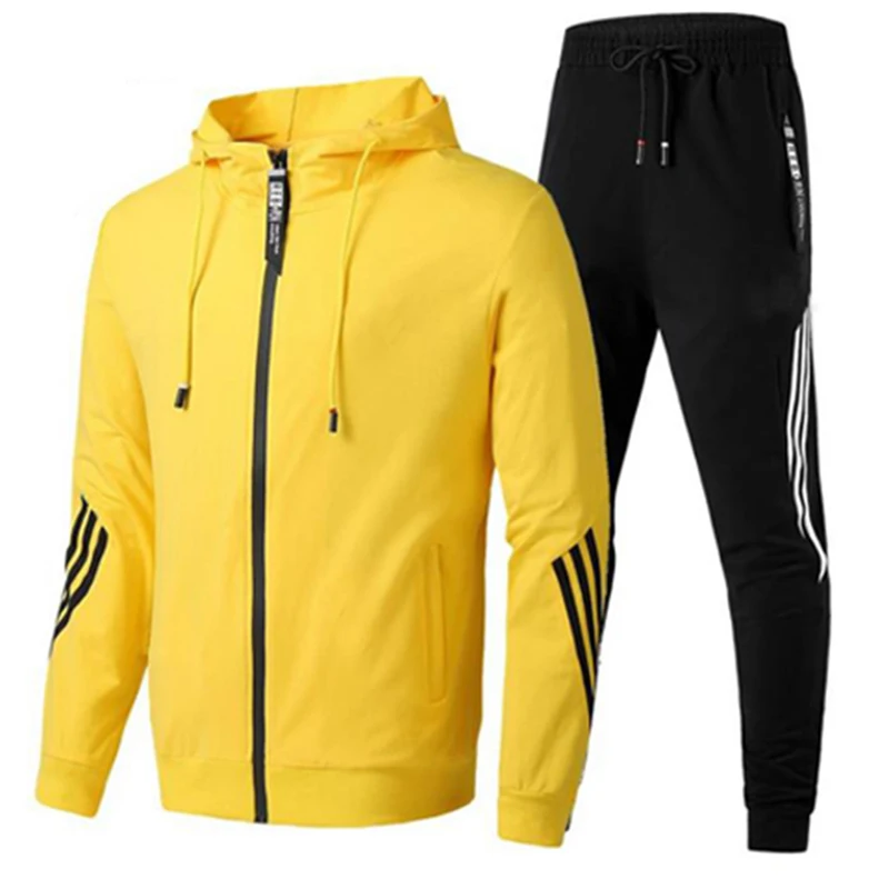 Мужской спортивный костюм в полоску комплект из 2-х предметов кофта с длинным