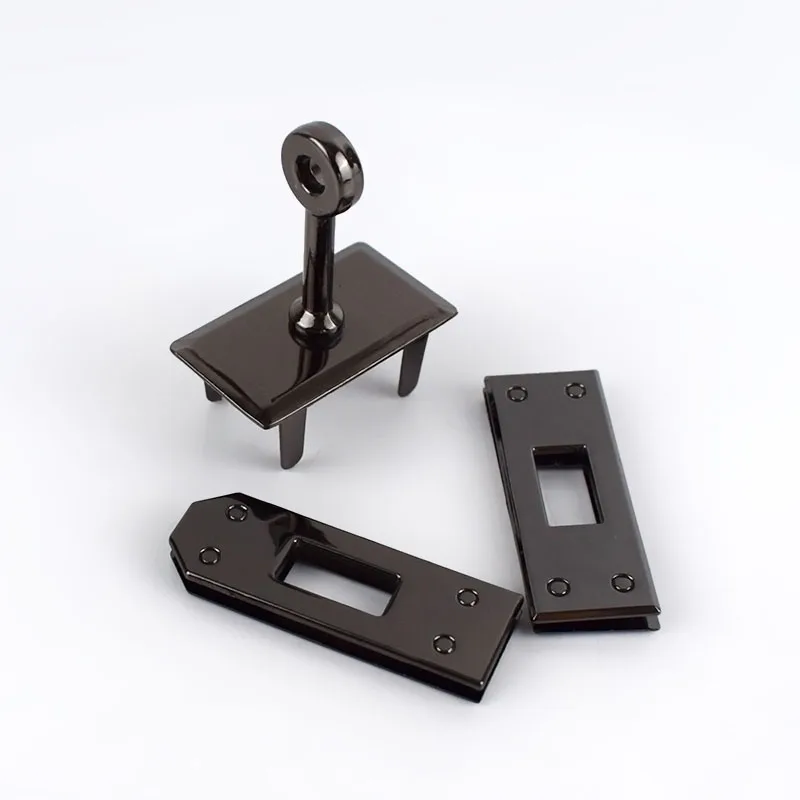 Gunblack 1/2 комплекта металлический замок для сумки пряжки Комбинации пружинная защелка DIY Чемодан Сумки из натуральной кожи кошелек кожаный Craft аппаратные средства аксессуар BD453 - Цвет: Gunblack