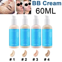 new 60ml hyaluronic acid bb cream 4 color skin liquid foundation for whitening brightening hydrating concealer dry foundation